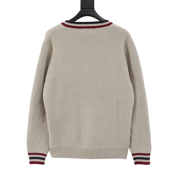 Tan Miu Miu V-neck Knit Sweater - Picture 2 of 9